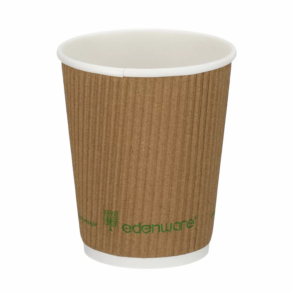 8oz Kraft Ripple Wall Hot Cup (PLA Lined)
