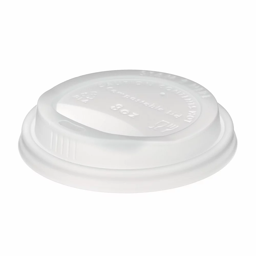 8oz White CPLA Hot Cup Sip Lid