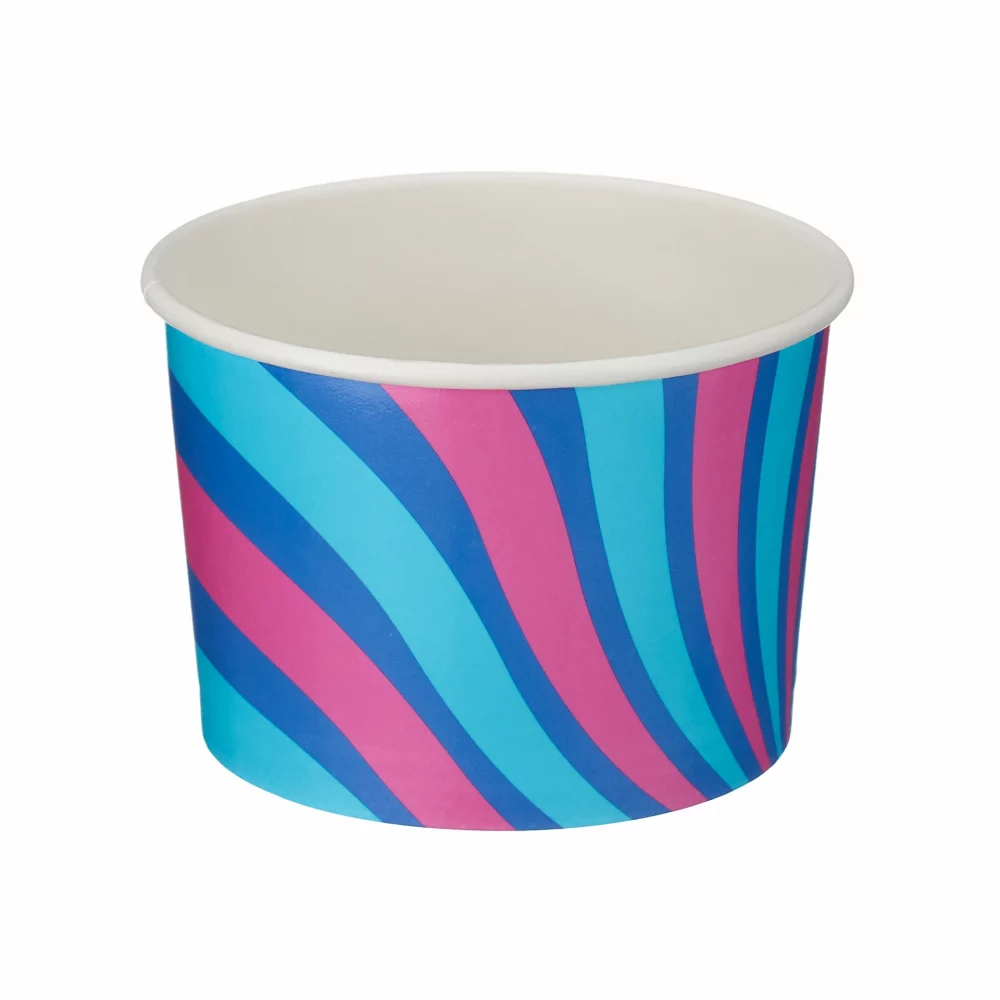8oz Patterned Ice Cream Tub GO CHILL (PE Lined) (500)