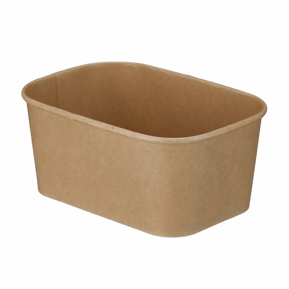 1000ml Kraft Rectangular Bowl (PE Lined) (300)